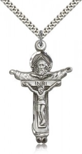 Trinity Crucifix Pendant, Sterling Silver [BL6002]