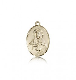 Scapular Medal, 14 Karat Gold [BL4153]