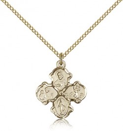 4 Way Cross Pendant, Gold Filled [BL6335]