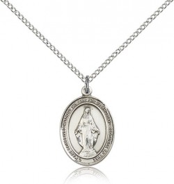 Miraculous Medal, Sterling Silver, Medium [BL0244]