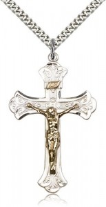 Crucifix Pendant, Two-Tone [BL5473]