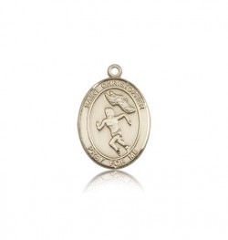 St. Christopher Track &amp; Field Medal, 14 Karat Gold, Medium [BL1482]