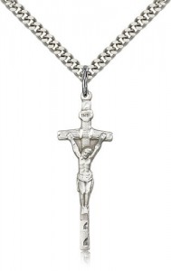 Papal Crucifix Pendant, Sterling Silver [BL4492]