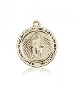 Miraculous Medal, 14 Karat Gold [BL5747]