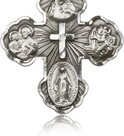 5 Way Cross Pendant, Sterling Silver [BL6370]