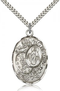 Miraculous Medal, Sterling Silver [BL6443]