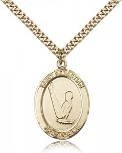 St. Sebastian Gymnastics Medal, Gold Filled, Large [BL3462]