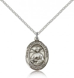 St. Catherine Laboure Medal, Sterling Silver, Medium [BL1025]