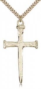 Nail Cross Pendant, Gold Filled [BL4149]