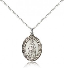 St. Bartholomew the Apostle Medal, Sterling Silver, Medium [BL0850]