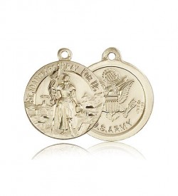 St. Joan of Arc Army Medal, 14 Karat Gold [BL4203]