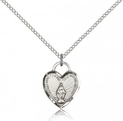 Miraculous Heart Medal, Sterling Silver [BL5565]