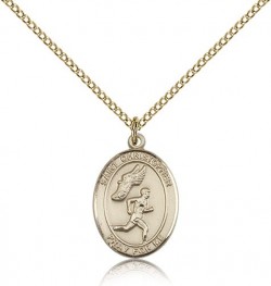St. Christopher Track &amp; Field Medal, Gold Filled, Medium [BL1483]