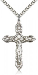 Crucifix Pendant, Sterling Silver [BL4705]