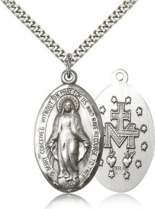 Miraculous Medal, Sterling Silver [BL5255]