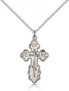 St. Olga Cross Pendant, Sterling Silver [BL4344]