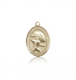 St. Christopher Football Medal, 14 Karat Gold, Medium [BL1227]