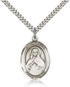 St. Olivia Medal, Sterling Silver, Large [BL2992]