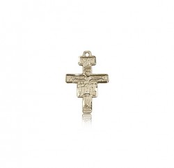 San Damiano Crucifix Pendant, 14 Karat Gold [BL6839]