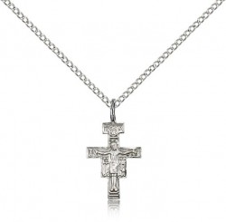 San Damiano Crucifix Pendant, Sterling Silver [BL6840]