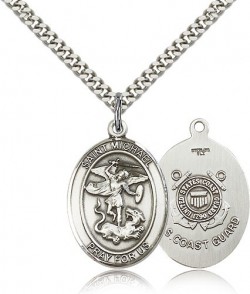 St. Michael Coast Guard Medal, Sterling Silver, Large [BL2883]