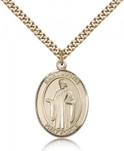 St. Justin Medal, Gold Filled, Large [BL2505]