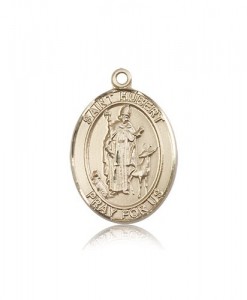 St. Hubert of Liege Medal, 14 Karat Gold, Large [BL2070]