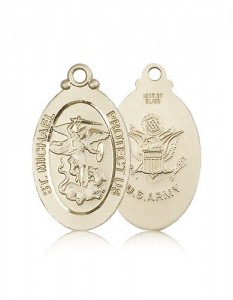 St. Michael Army Medal, 14 Karat Gold [BL5942]