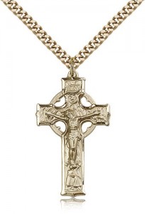 Celtic Crucifix Pendant, Gold Filled [BL6332]