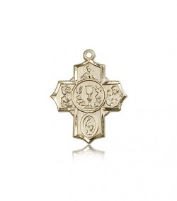 Millennium Crucifix Pendant, 14 Karat Gold [BL5290]
