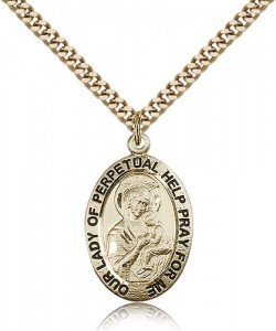 Our Lady of Perpetual Help Medal, Gold Filled [BL5641]