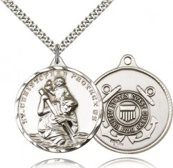 St. Christopher Coast Guard Medal, Sterling Silver [BL4256]