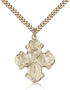 4 Way Cross Pendant, Gold Filled [BL4073]