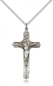 Crucifix Pendant, Sterling Silver [BL4741]