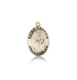 St. Francis of Assisi Medal, 14 Karat Gold [BL5615]