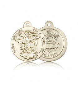 St. Michael Army Medal, 14 Karat Gold [BL4454]
