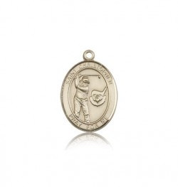 St. Christopher Golf Medal, 14 Karat Gold, Medium [BL1242]