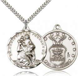 St. Christopher Air Force Medal, Sterling Silver [BL4254]
