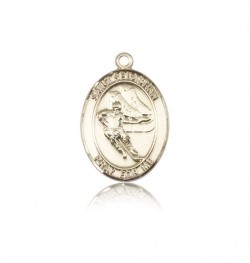 St. Sebastian Hockey Medal, 14 Karat Gold, Medium [BL3469]