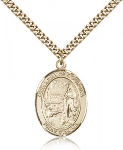 Our Lady of Lourdes Medal, Gold Filled, Large [BL0375]