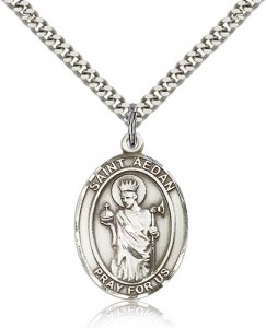 St. Aedan of Ferns Medal, Sterling Silver, Large [BL0582]