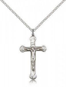 Crucifix Pendant, Sterling Silver [BL4768]