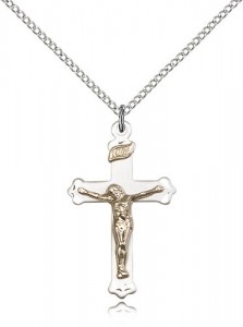 Crucifix Pendant, Two-Tone [BL5476]