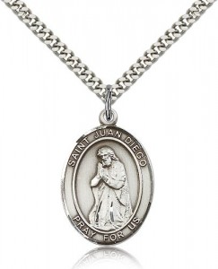 St. Juan Diego Medal, Sterling Silver, Large [BL2463]
