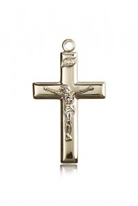 Crucifix Pendant, 14 Karat Gold [BL5385]
