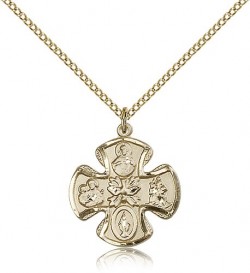 5 Way Cross Pendant, Gold Filled [BL6341]