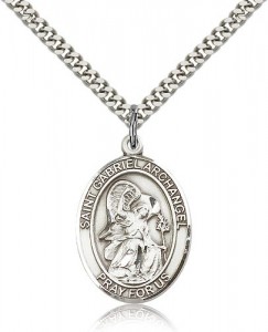 St. Gabriel the Archangel Medal, Sterling Silver, Large [BL1858]