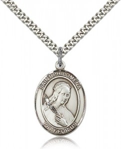 St. Philomena Medal, Sterling Silver, Large [BL3102]