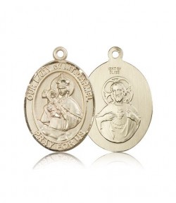 Our Lady of Mount Carmel Medal, 14 Karat Gold, Large [BL0390]