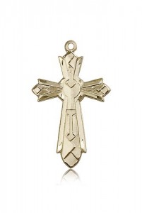 Mosaic Cross Pendant, 14 Karat Gold [BL6721]